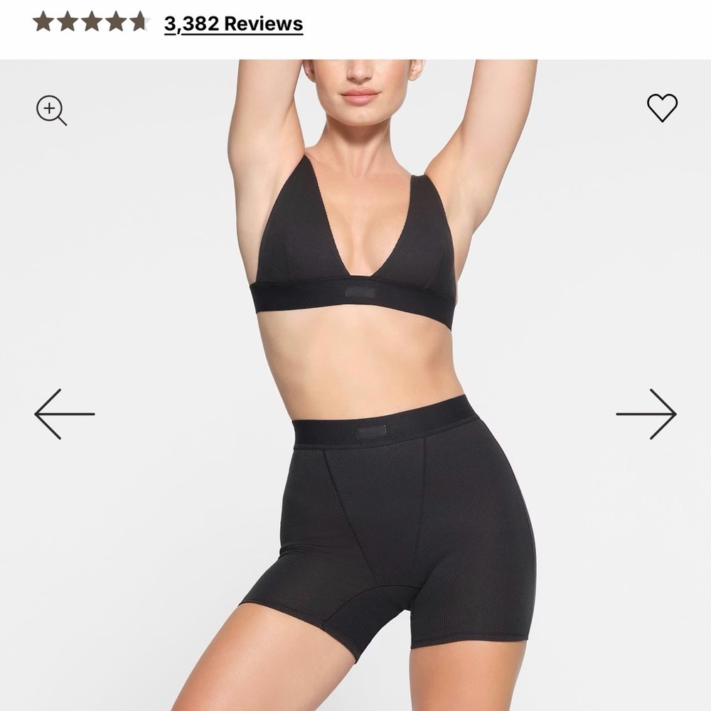 skims xl black cotton boxer short biker short